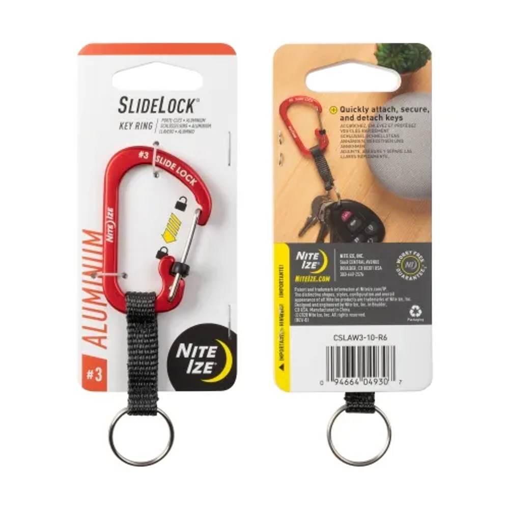 Nite-Ize CSLAW3-10-R6 SlideLock Key Ring Aluminum