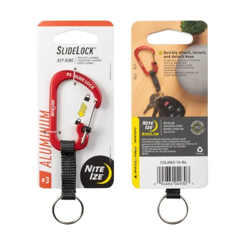 Nite-Ize CSLAW3-10-R6 SlideLock Key Ring Aluminum