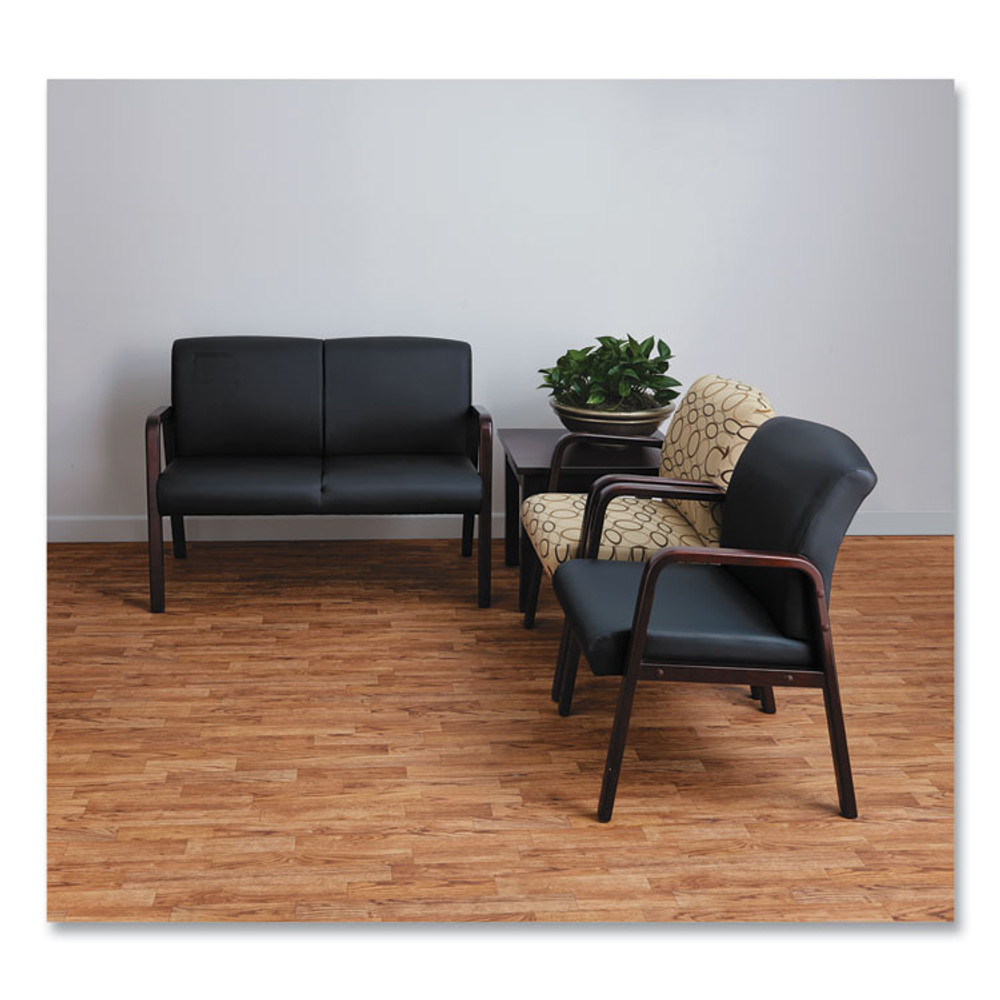 ALERA RL4319M Alera Reception Lounge WL Series Guest Chair, 24.21" x 24.8" x 32.67", Black Seat, Black Back, Mahogany Base