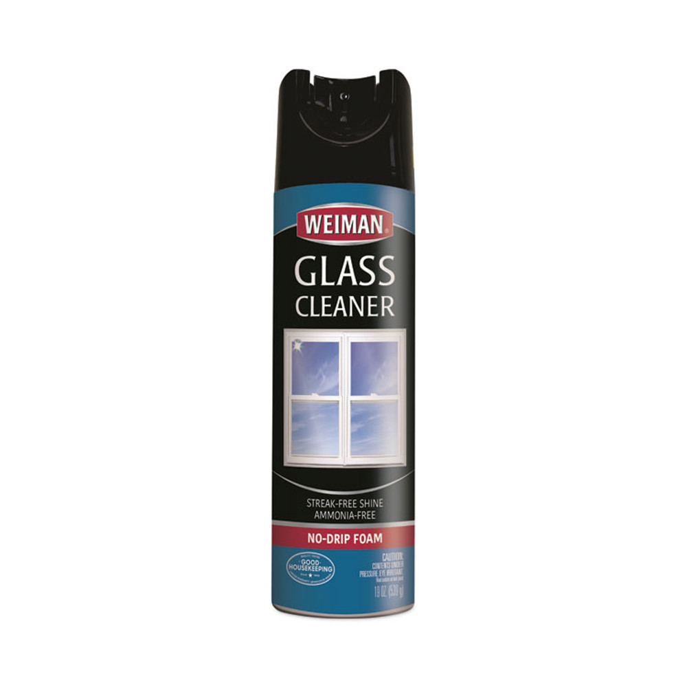 WEIMAN 10CT Foaming Glass Cleaner, 19 oz Aerosol Spray Can, 6/Carton