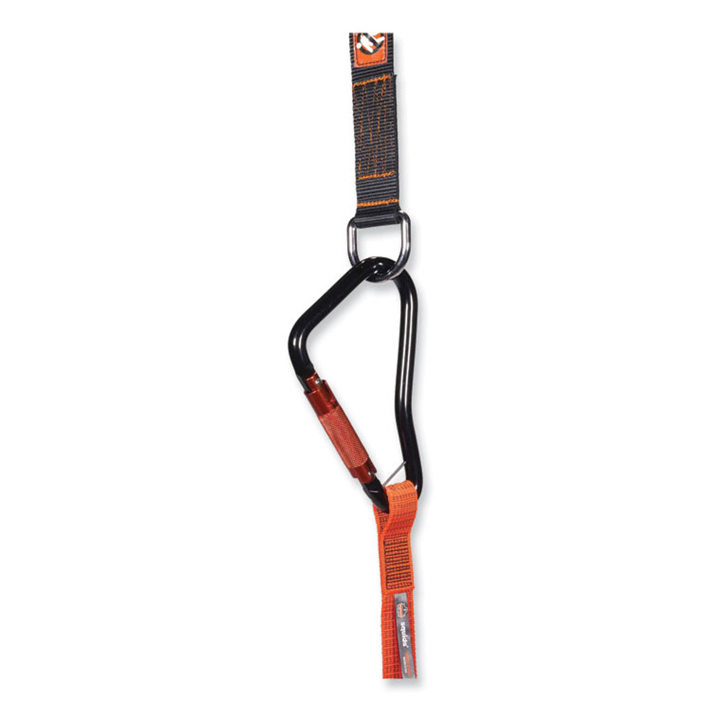 TENACIOUS HOLDINGS, INC. ergodyne® 19148 Squids 3148 Tool Lanyard with XL Carabiner + Threaded Loop, 80 lb Max Working Capacity, 76" Long, Orange/Black