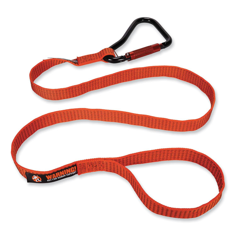 TENACIOUS HOLDINGS, INC. ergodyne® 19148 Squids 3148 Tool Lanyard with XL Carabiner + Threaded Loop, 80 lb Max Working Capacity, 76" Long, Orange/Black