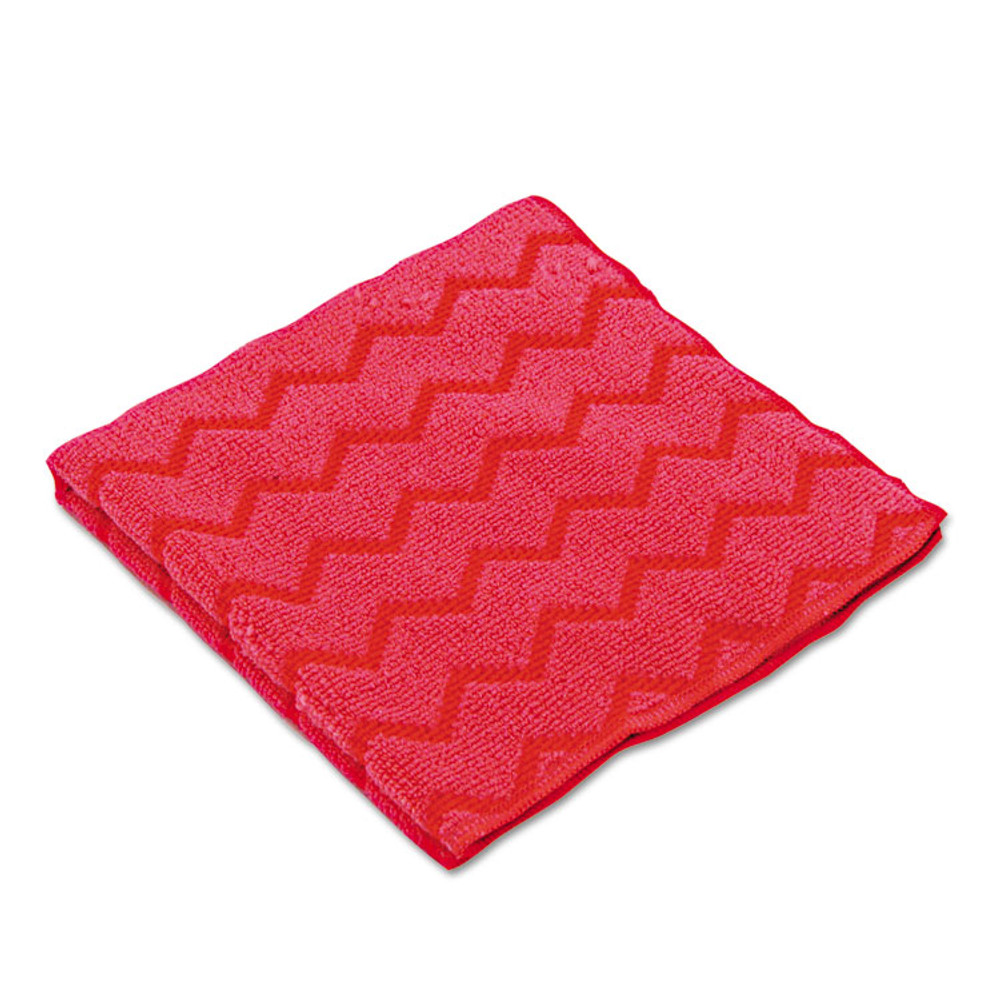 RUBBERMAID COMMERCIAL PROD. Q620 RED HYGEN Microfiber Cleaning Cloths, 16 x 16, Red, 12/Carton