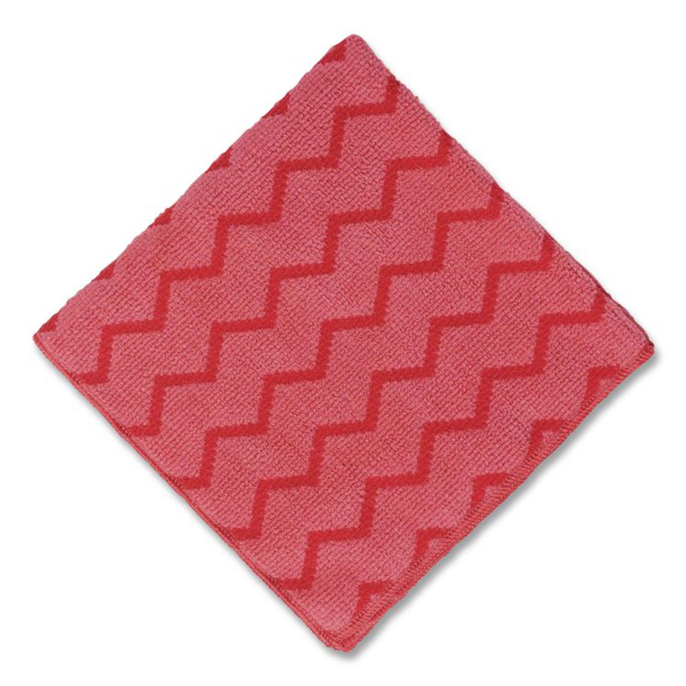 RUBBERMAID COMMERCIAL PROD. Q620 RED HYGEN Microfiber Cleaning Cloths, 16 x 16, Red, 12/Carton