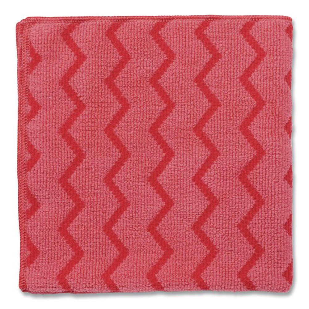 RUBBERMAID COMMERCIAL PROD. Q620 RED HYGEN Microfiber Cleaning Cloths, 16 x 16, Red, 12/Carton