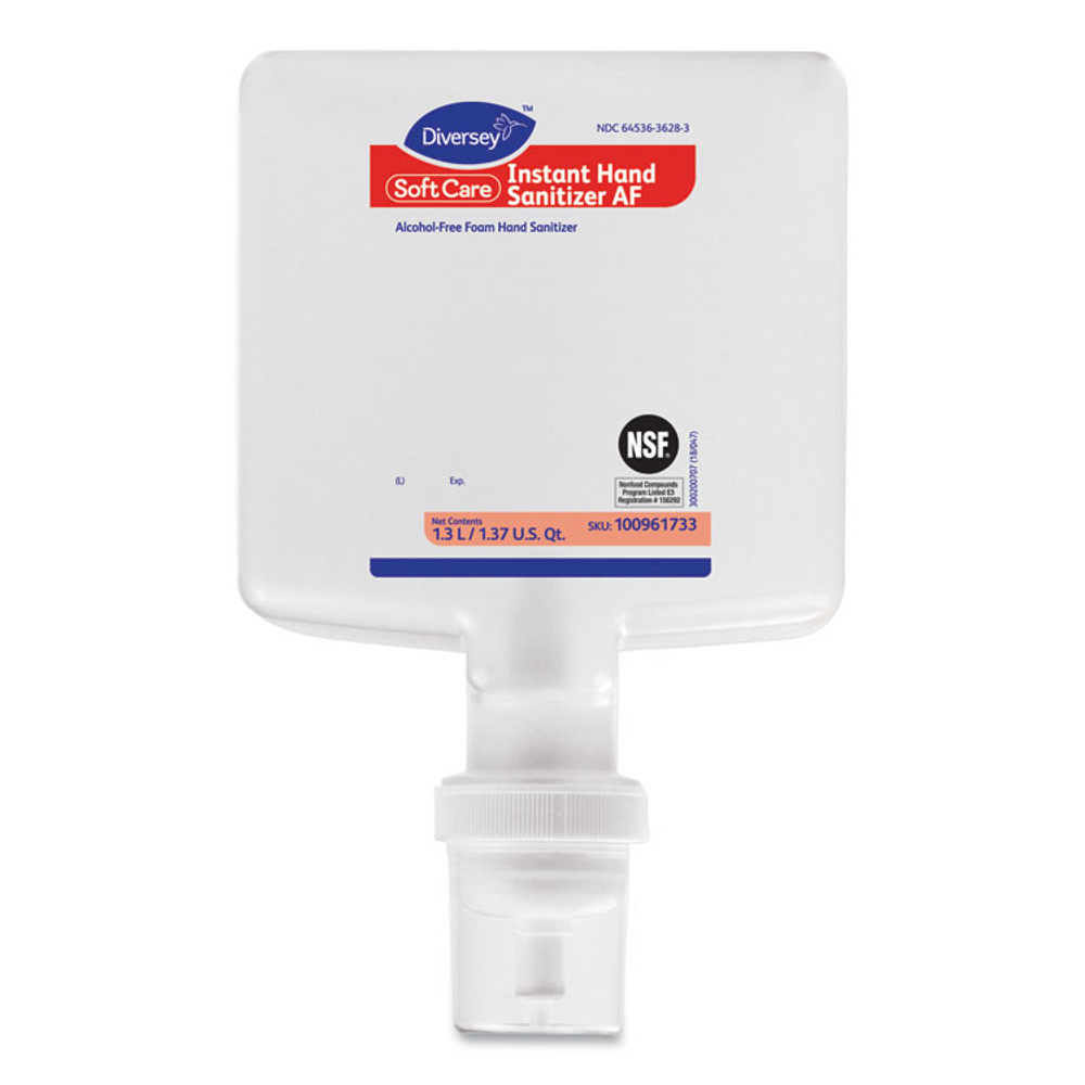 DIVERSEY 100961733 Soft Care Instant Gel Hand Sanitizer AF, 1,300 mL Cartridge, Fresh Scent, 6/Carton