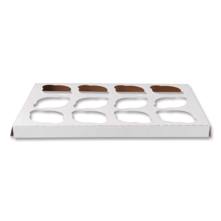 SOUTHERN CHAMPION TRAY SCT® 10016 Cupcake Holder Inserts, 12-Cupcake Holder, 9.88 x 13.88 x 0.88, White/Brown, Paper, 200/Carton