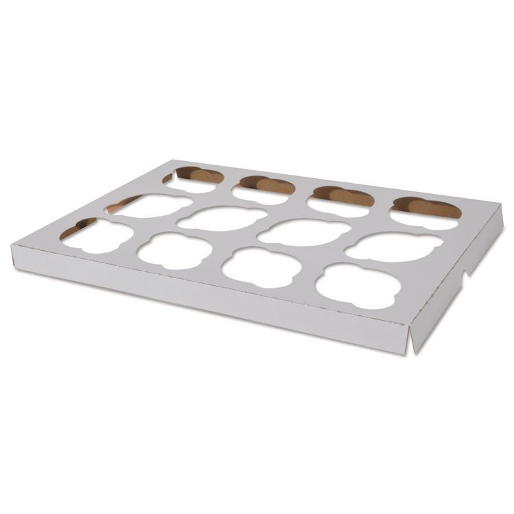 SOUTHERN CHAMPION TRAY SCT® 10016 Cupcake Holder Inserts, 12-Cupcake Holder, 9.88 x 13.88 x 0.88, White/Brown, Paper, 200/Carton
