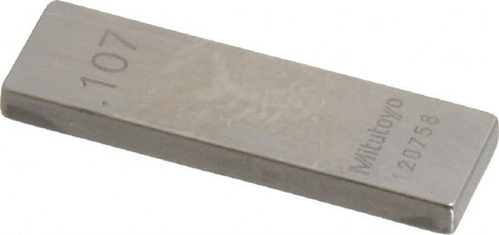 Mitutoyo 611147-531 Rectangle Steel Gage Block: 0.107", Grade 0