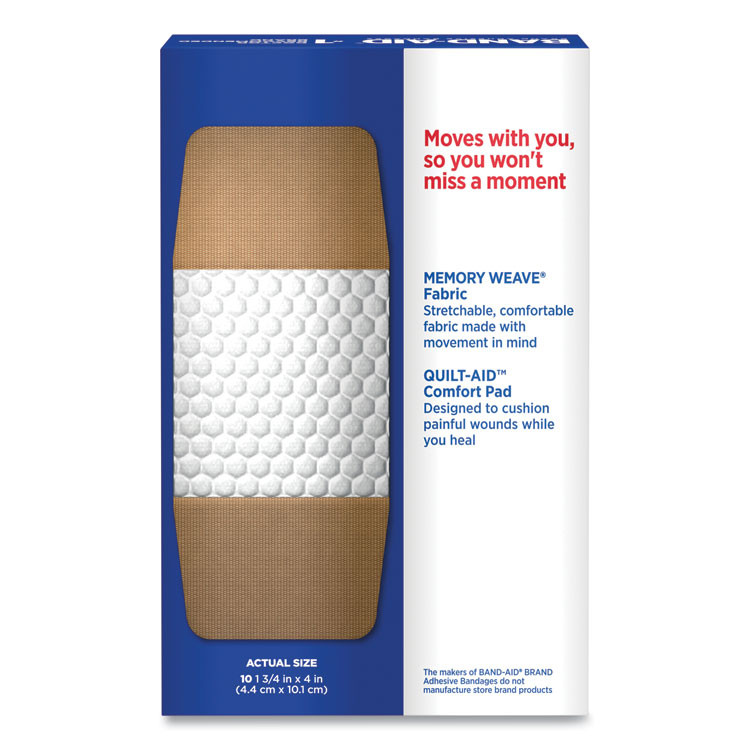 JOHNSON & JOHNSON BAND-AID® 5685 Flexible Fabric Extra Large Adhesive Bandages, 1.75 x 4, 10/Box