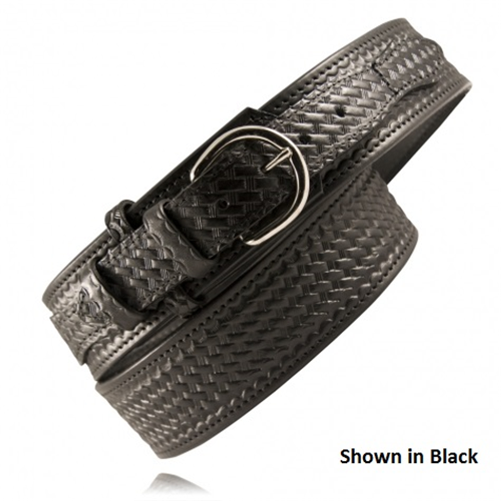 Boston Leather 6570-BRN-3-46-GLD Riverside Duty Belt