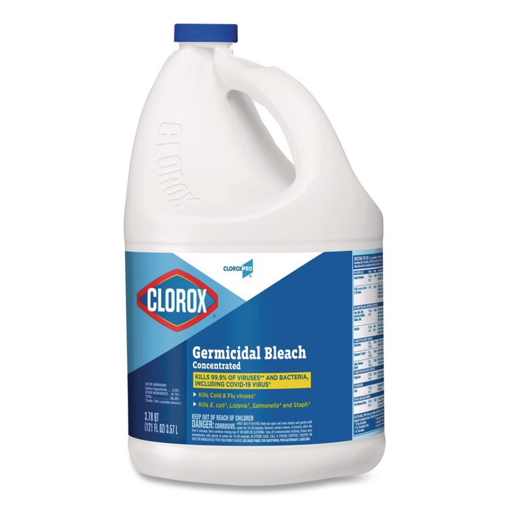 CLOROX SALES CO. 30966CT CloroxPro Concentrated Germicidal Bleach, Regular, 121 oz Bottle, 3/Carton