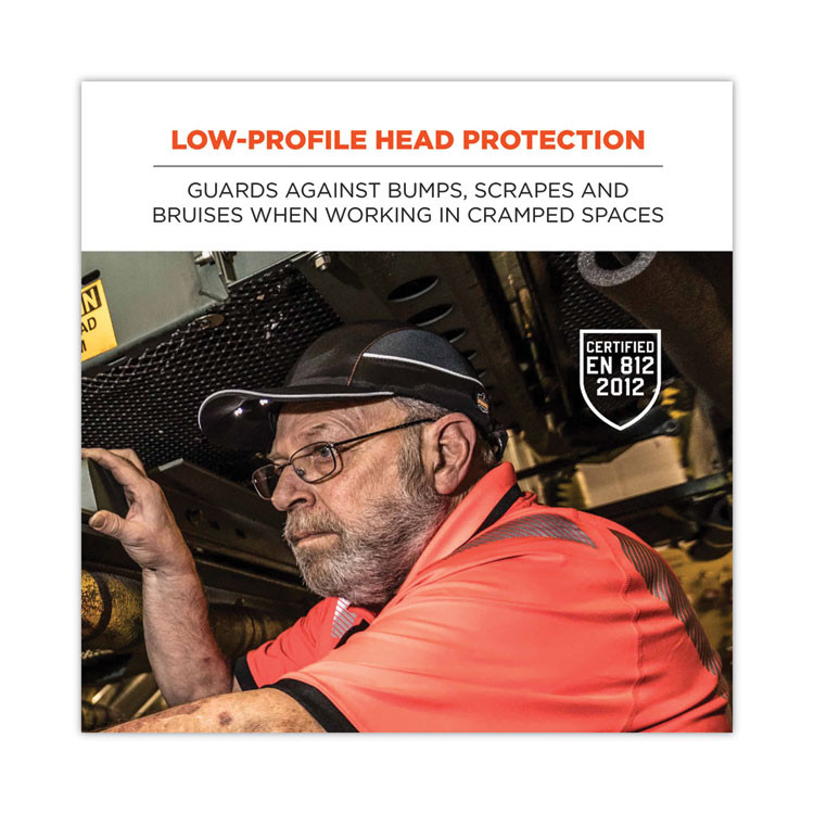 TENACIOUS HOLDINGS, INC. ergodyne® 23379 Skullerz 8960 Bump Cap with LED Lighting, Long Brim, Lime Green