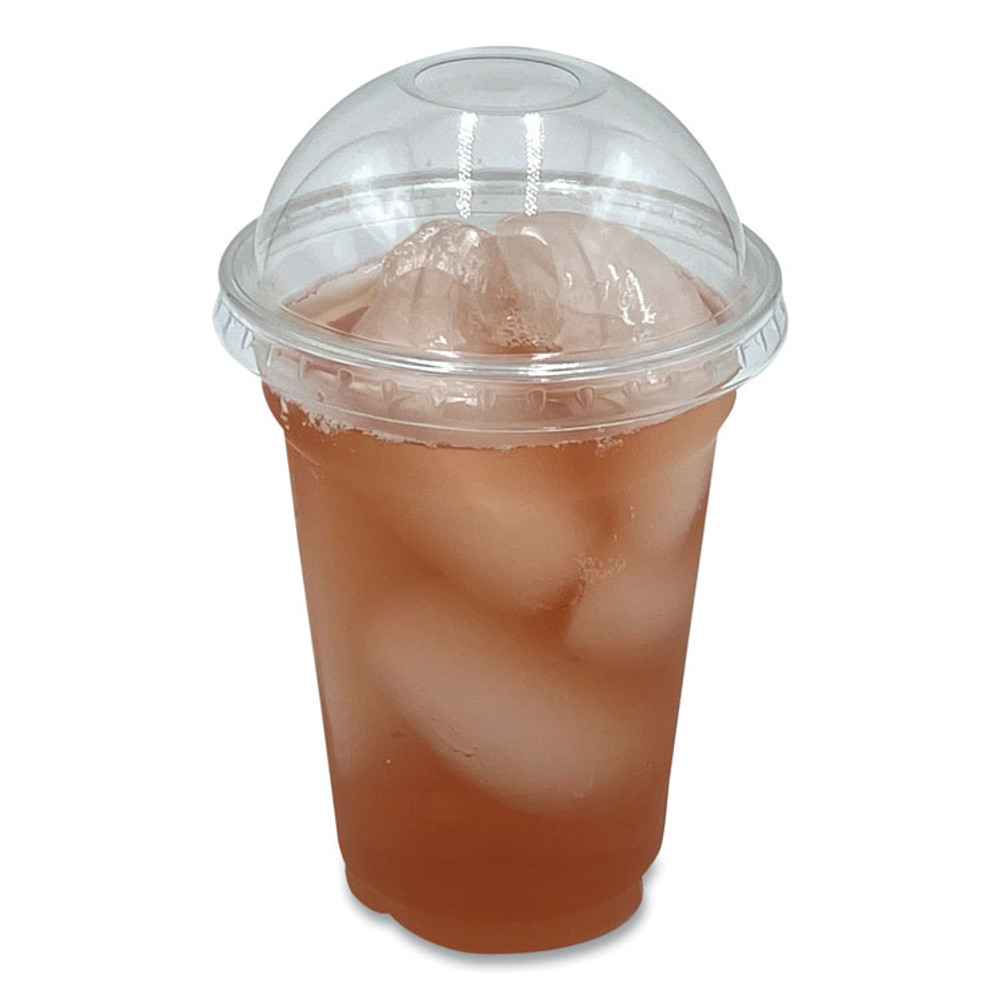BOARDWALK PET910DOMEPK PET Cold Cup Dome Lids, Fits 9 oz to 10 oz Cold Cups, Plastic, Clear, 100/Pack