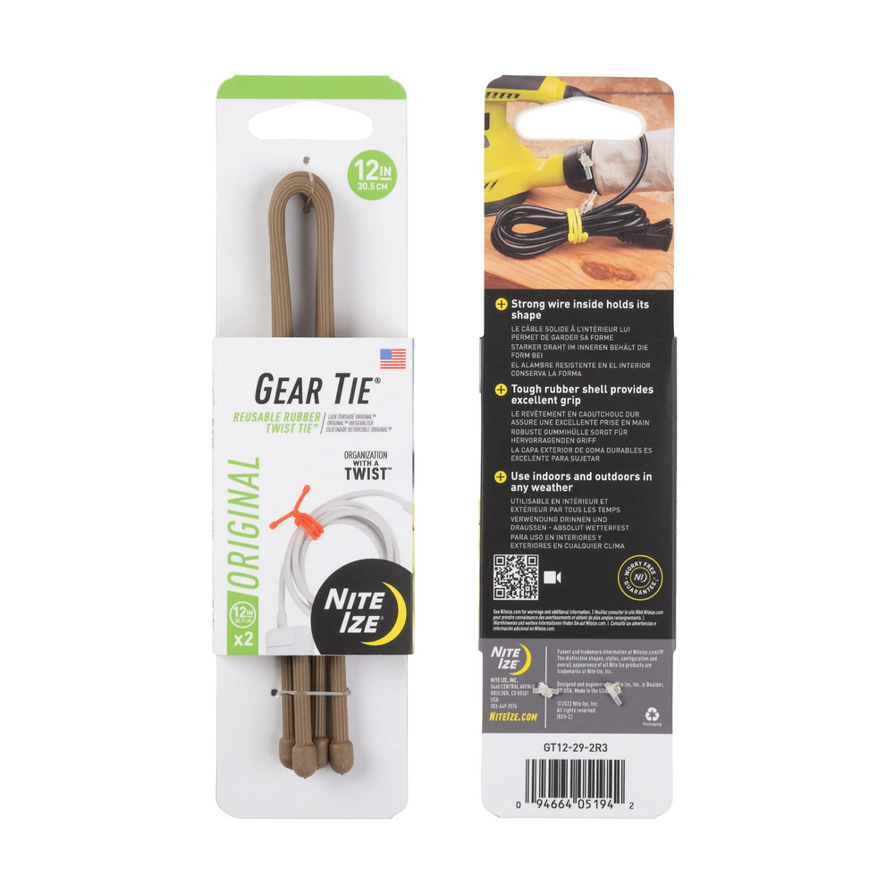 Nite-Ize GT12-29-2R3 Gear Tie Reusable Rubber Twist Tie