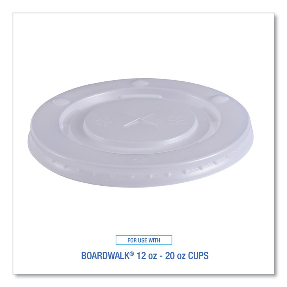 BOARDWALK DEERCLIDW Deerfield Cold Cup Lids, Fits 12 oz to 20 oz Cups, Clear, Plastic, 50/Pack, 20 Packs/Carton