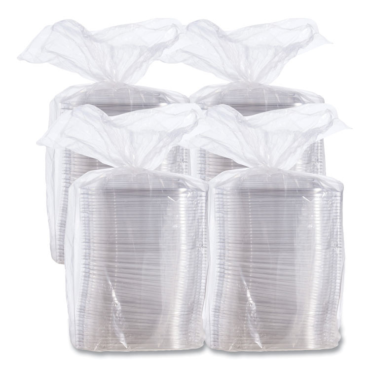 DART C2464BDL PresentaBowls Pro Clear Square Lids for 24 oz to 32 oz Bowls, 8.5 x 8.5 x 0.5, Clear, Plastic, 63/Bag, 4 Bags/Carton