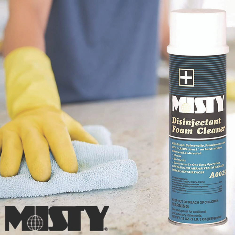 ZEP INC. Misty® 1001907 Disinfectant Foam Cleaner, Fresh Scent, 19 oz Aerosol Spray, 12/Carton