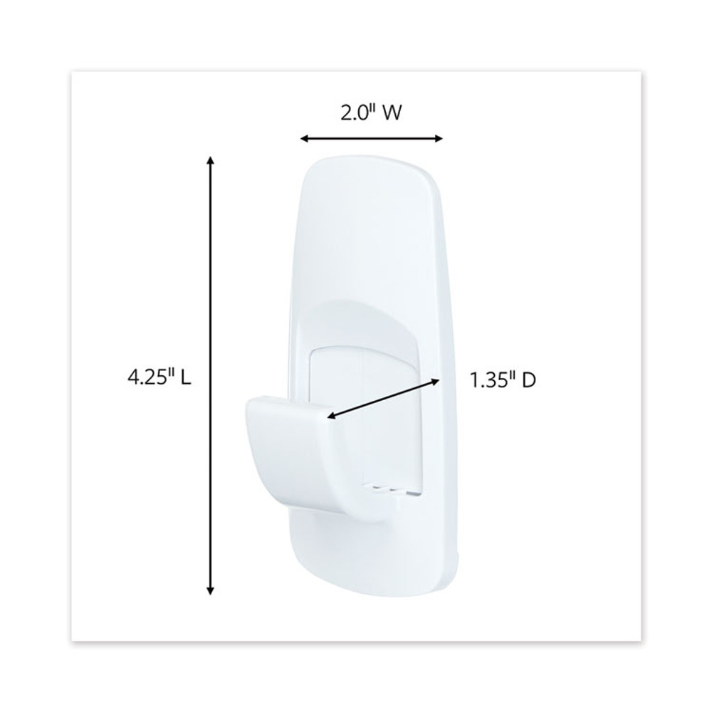 3M/COMMERCIAL TAPE DIV. Command™ 70005150993 General Purpose Hooks, Jumbo, Plastic, White, 7.5 lb Capacity, White, 1 Hook and 4 Strips