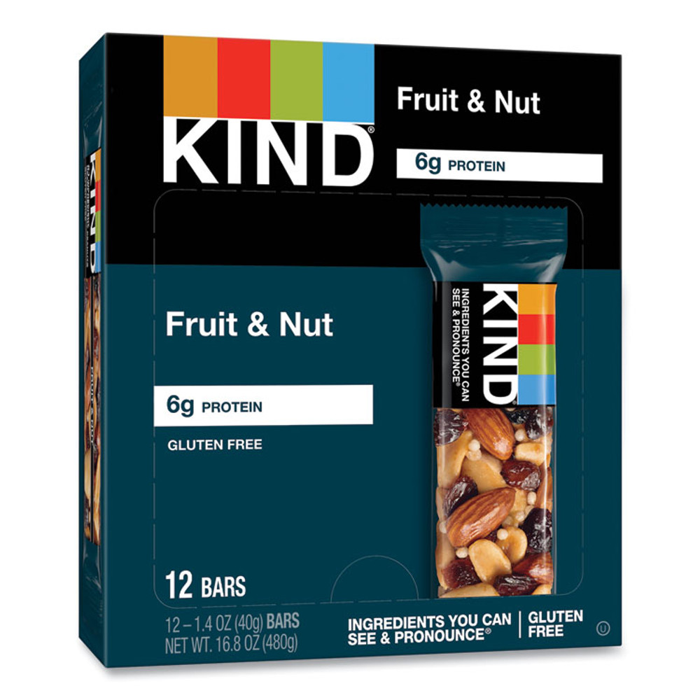 KIND LLC 17824 Fruit and Nut Bars, Fruit and Nut Delight, 1.4 oz, 12/Box