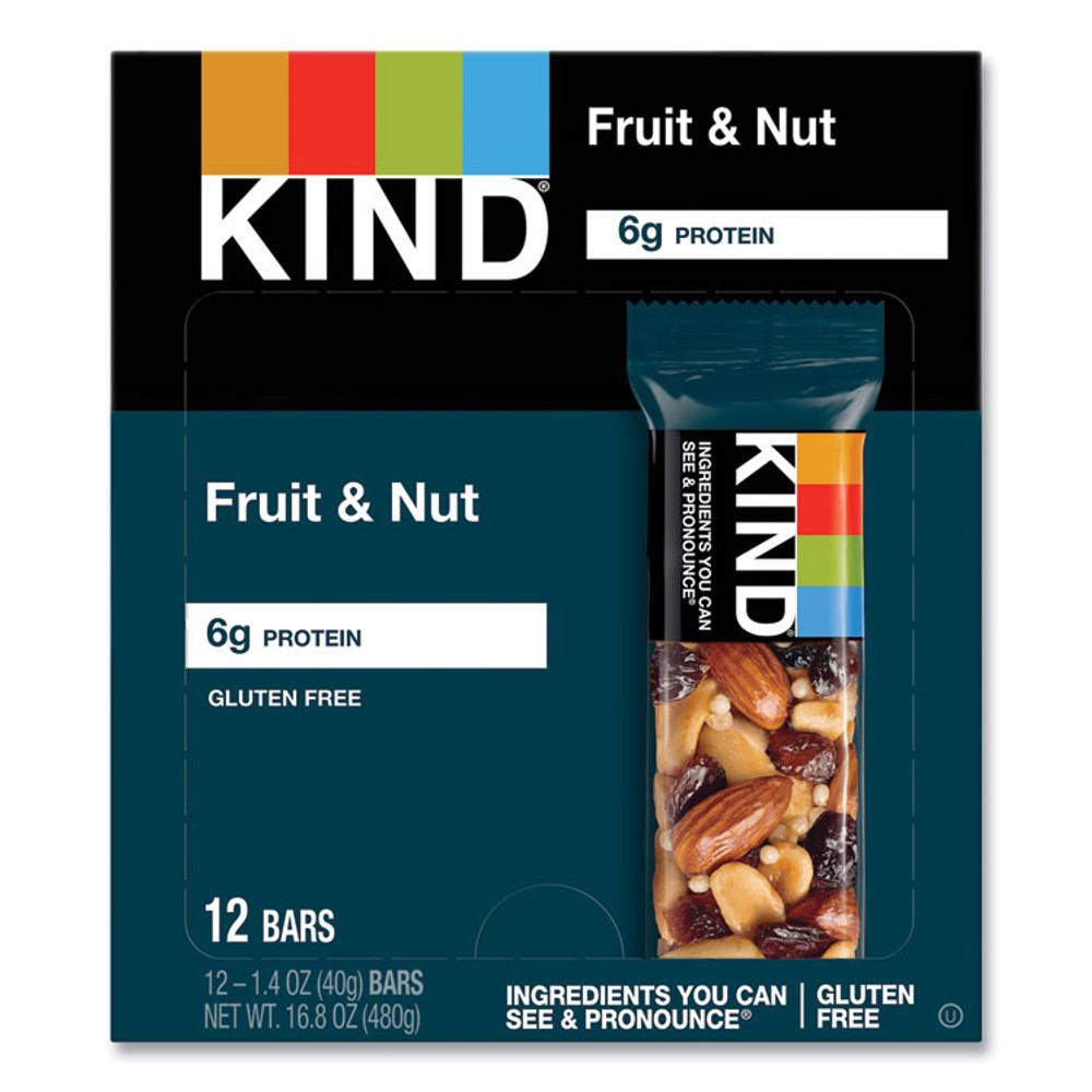 KIND LLC 17824 Fruit and Nut Bars, Fruit and Nut Delight, 1.4 oz, 12/Box