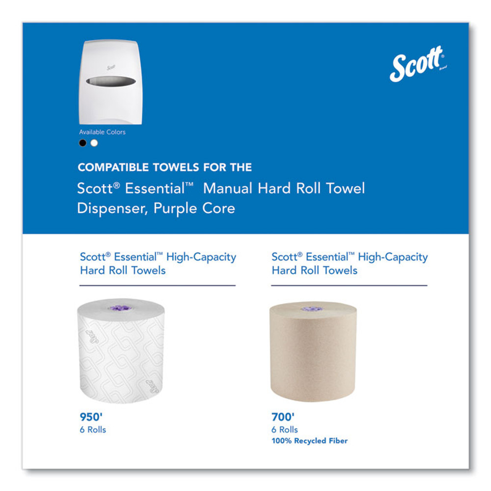 KIMBERLY CLARK Scott® 46254 Essential Manual Hard Roll Towel Dispenser, 13.06 x 11 x 16.94, White
