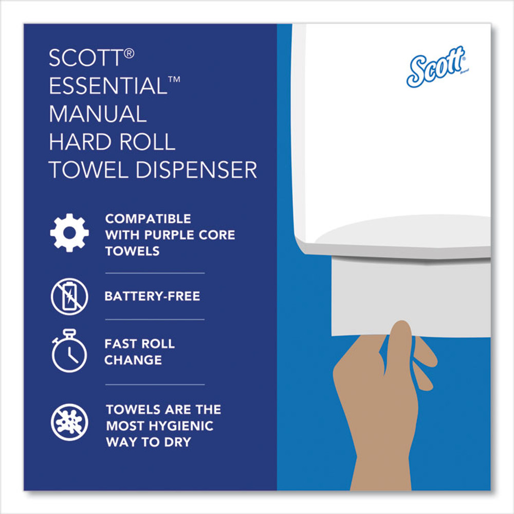 KIMBERLY CLARK Scott® 46254 Essential Manual Hard Roll Towel Dispenser, 13.06 x 11 x 16.94, White