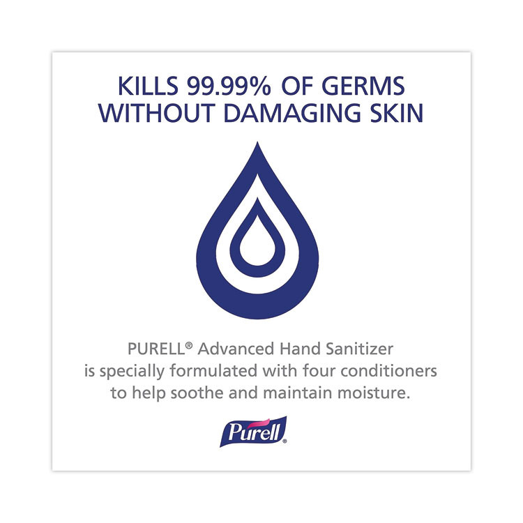GO-JO INDUSTRIES PURELL® 96302MNS Advanced Hand Sanitizer Single Use, Gel, 1.2 mL Packet, Fragrance-Free, 2,000/Carton