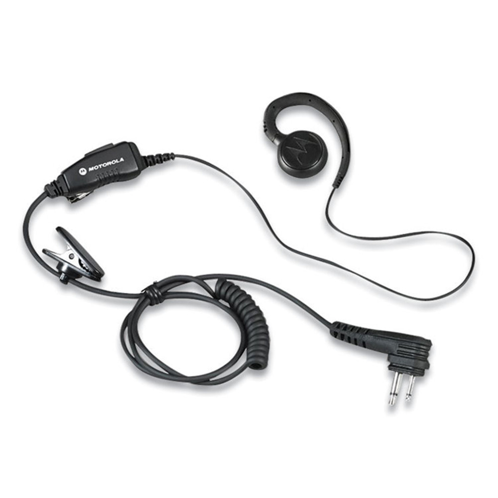 MOTOROLA HKLN4604 Swivel Monaural Over The Ear Earpiece with In-Line Microphone and Push-To-Talk, Black