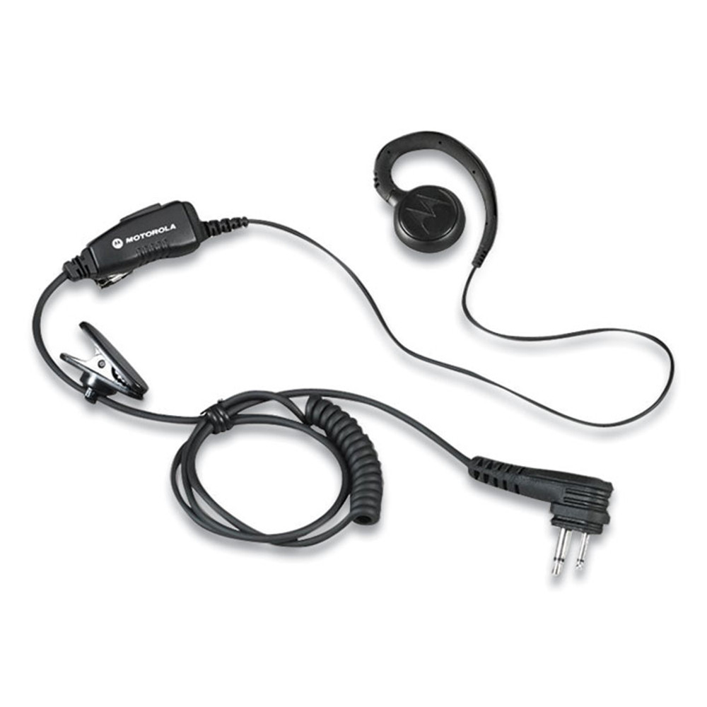 MOTOROLA HKLN4604 Swivel Monaural Over The Ear Earpiece with In-Line Microphone and Push-To-Talk, Black