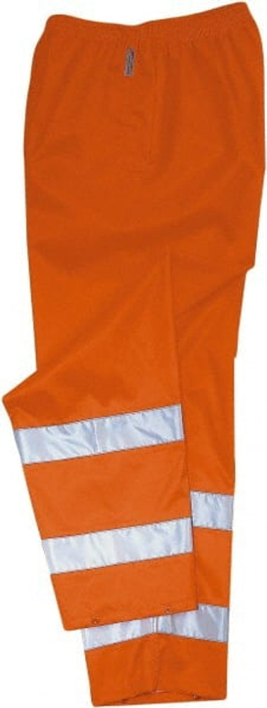 Ergodyne 24413 Rain Pants: Polyester, Drawcord Closure, Orange, Medium