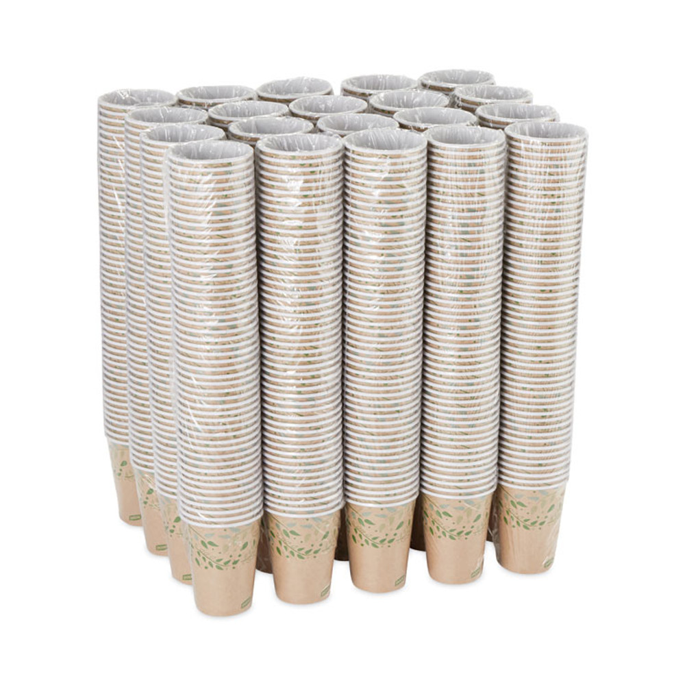 GEORGIA PACIFIC Dixie® 2342R EcoSmart Recycled Fiber Hot/Cold Cups, 12 oz, Paper, Kraft/Green, 50/Sleeve, 20 Sleeves/Carton