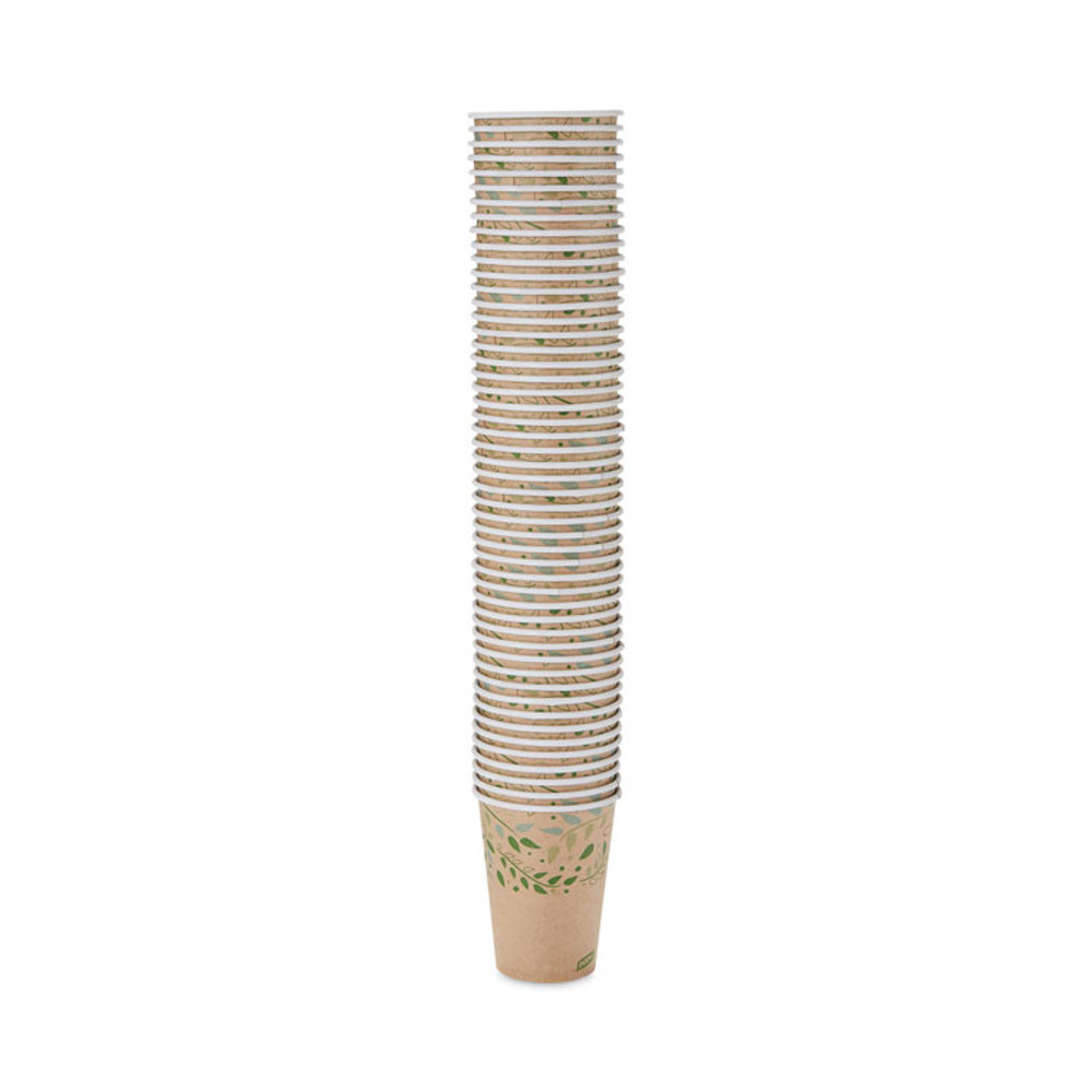 GEORGIA PACIFIC Dixie® 2342R EcoSmart Recycled Fiber Hot/Cold Cups, 12 oz, Paper, Kraft/Green, 50/Sleeve, 20 Sleeves/Carton