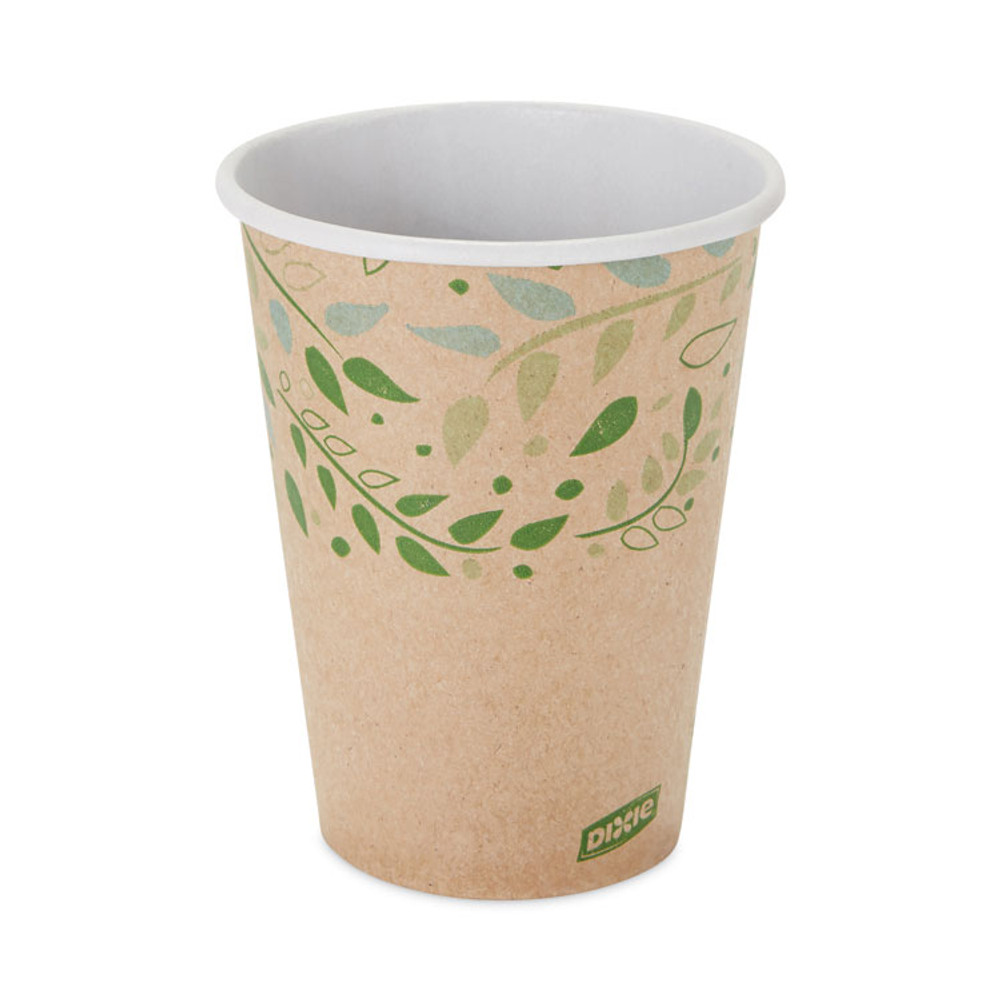 GEORGIA PACIFIC Dixie® 2342R EcoSmart Recycled Fiber Hot/Cold Cups, 12 oz, Paper, Kraft/Green, 50/Sleeve, 20 Sleeves/Carton