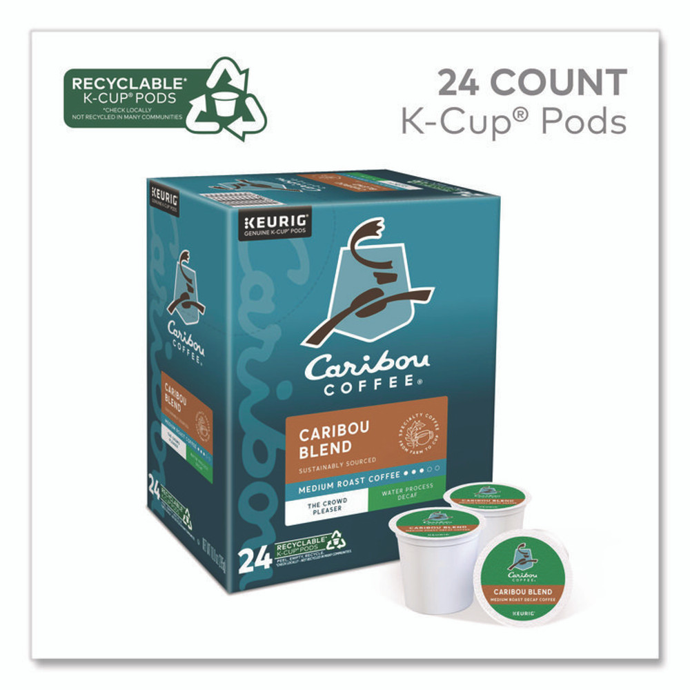 KEURIG DR PEPPER Caribou Coffee® 6995 Caribou Blend Decaf Coffee K-Cups, 24/Box