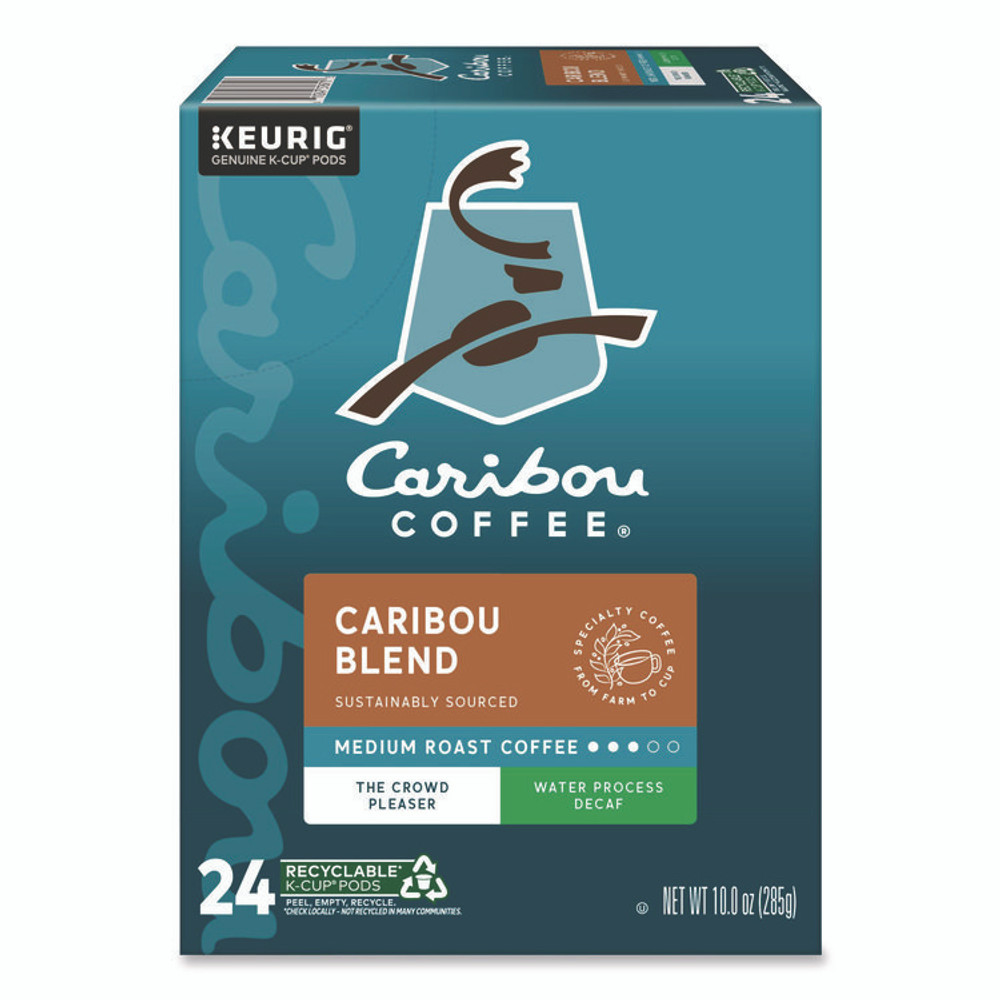 KEURIG DR PEPPER Caribou Coffee® 6995 Caribou Blend Decaf Coffee K-Cups, 24/Box