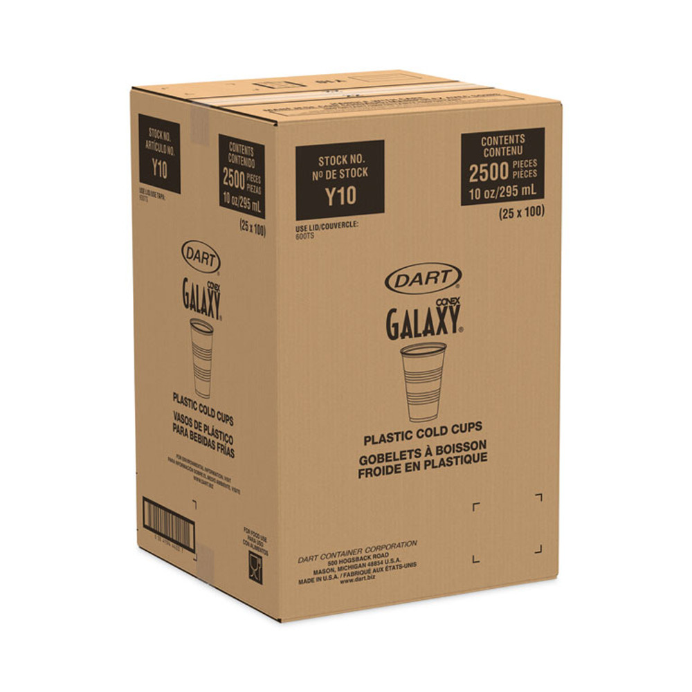 DART Y10PK Galaxy Translucent Cups, 10 oz, Plastic, 100/Pack