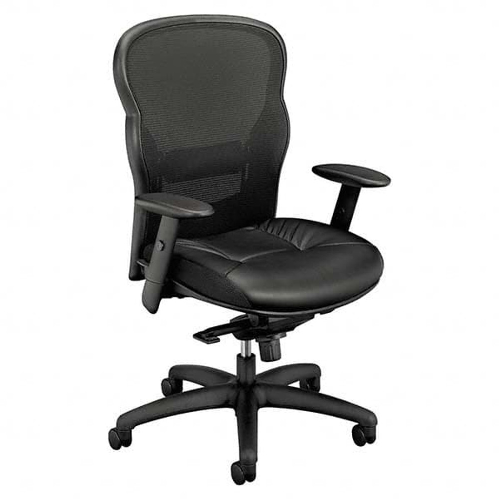 Hon BSXVL701SB11 Task Chair:  Leather,  Adjustable Height,  19-1/4 to  22" Seat Height,  Black
