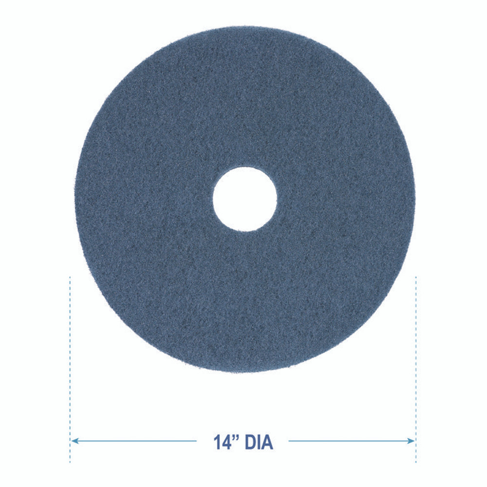 BOARDWALK 4014BLU Scrubbing Floor Pads, 14" Diameter, Blue, 5/Carton