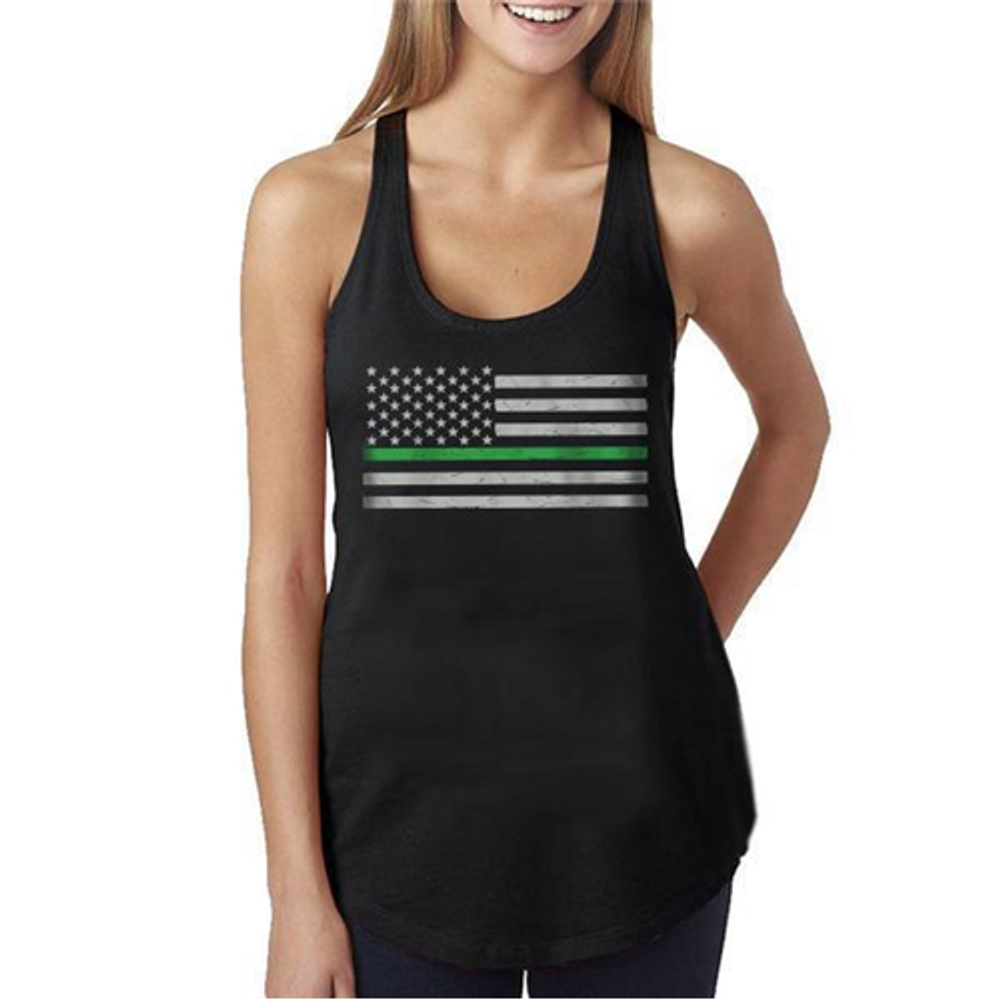 Thin Blue Line WOMEN-TANK-CLASSIC-GREEN-BLACK-XXL Women's - Tank Classic