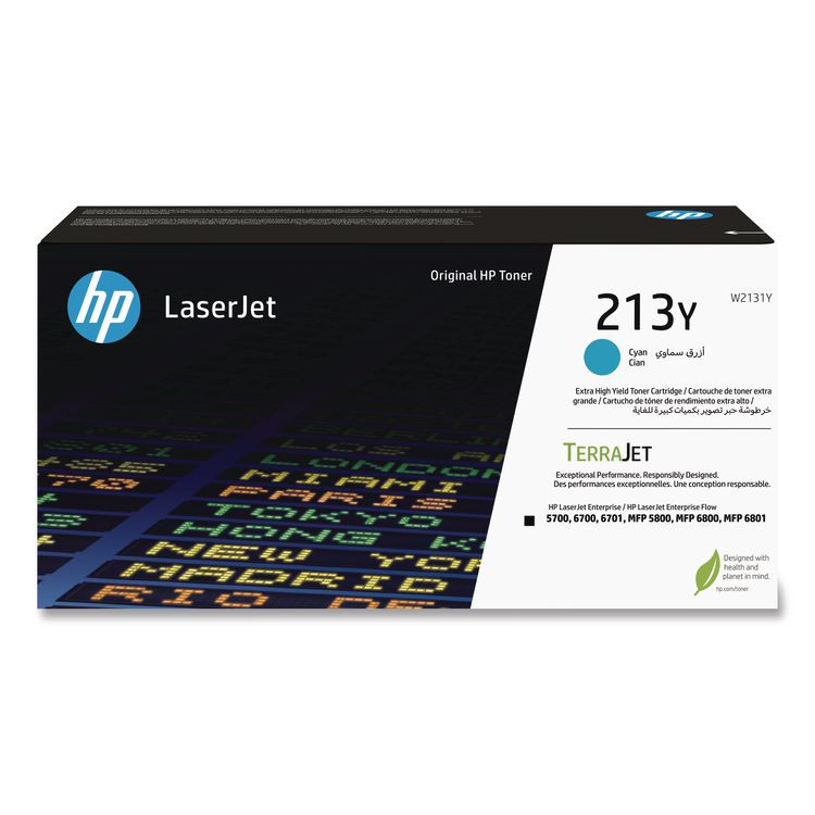 HP INC W2131Y HP 213Y (W2131Y) Extra High-Yield Cyan Original LaserJet Toner Cartridge