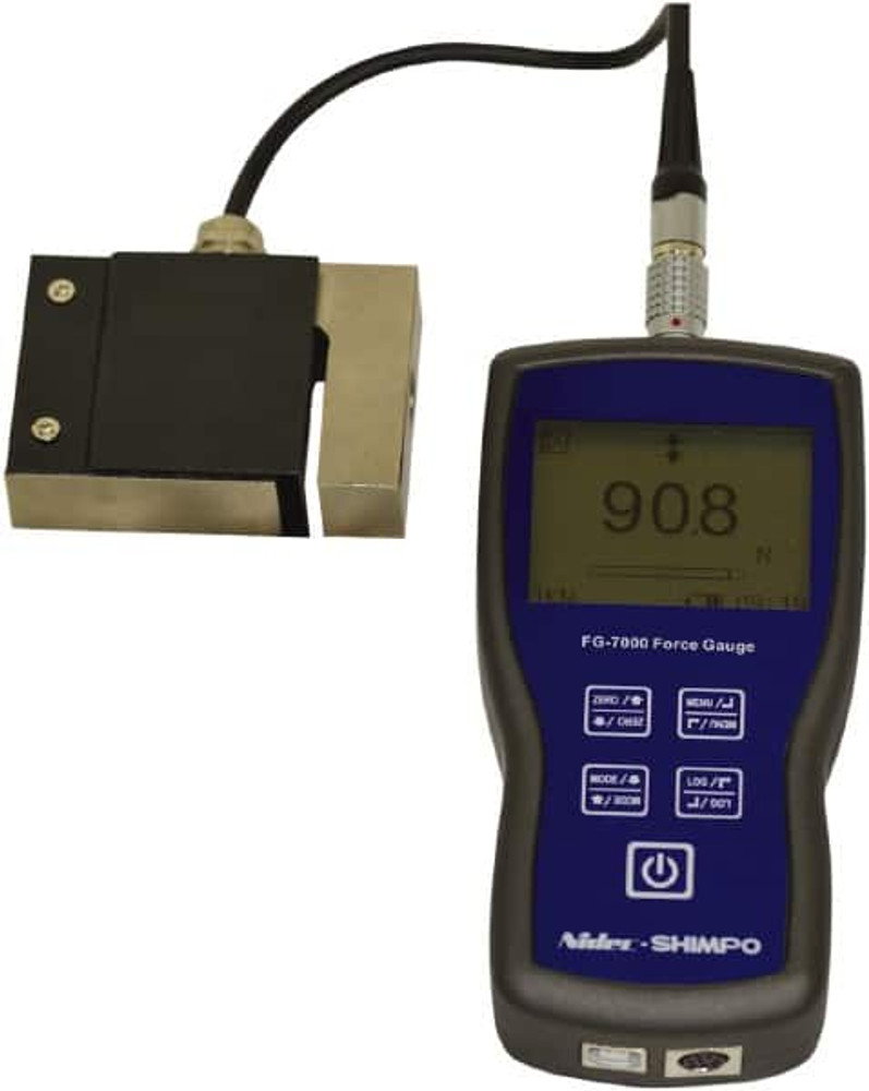 SHIMPO FG-7000L-S-5 Digital Force Gage: 1,100 lb Capacity, 0.1 lb Resolution