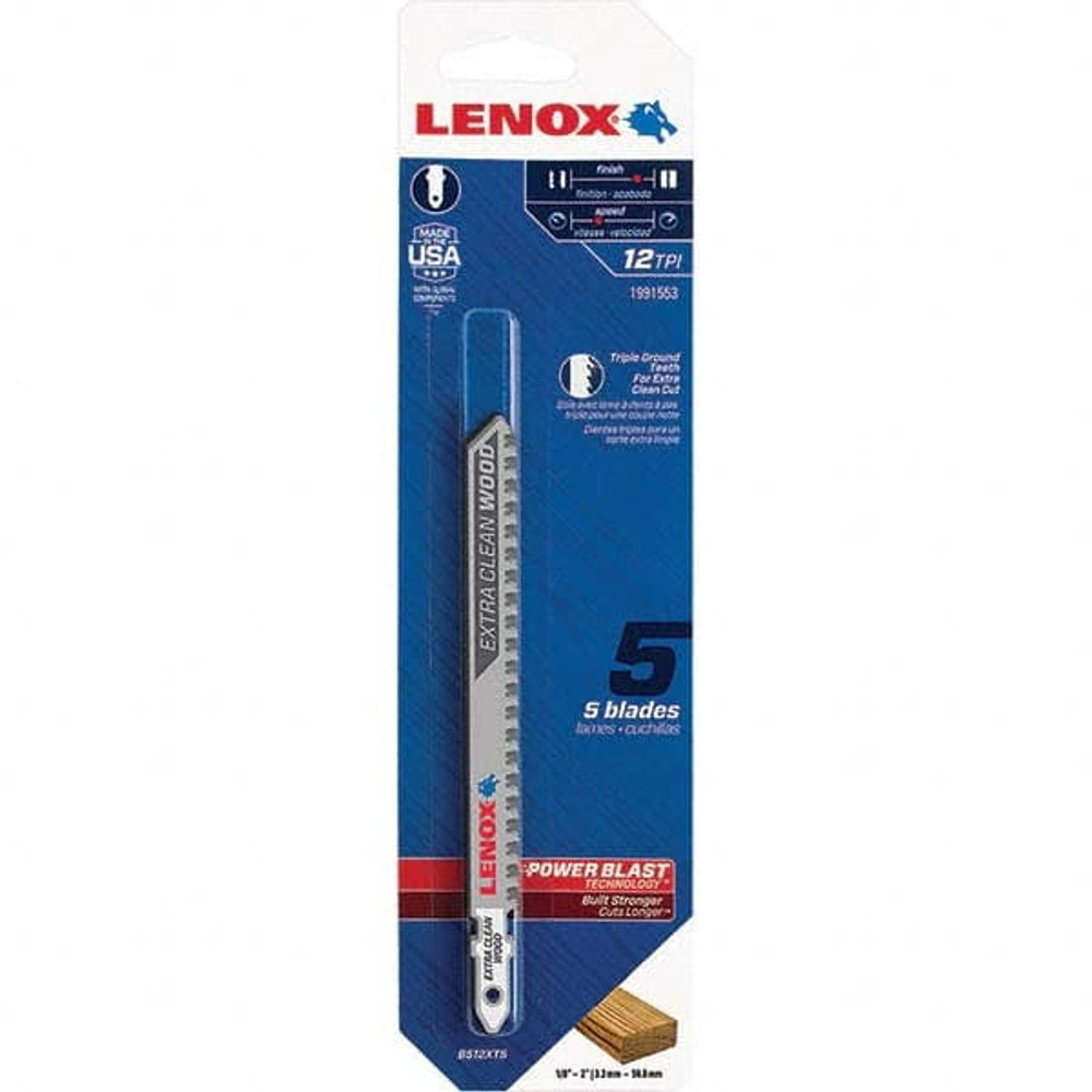 Lenox 1991553 Jigsaw Blade: Bi-Metal, 12 TPI, 0.058" Blade Thickness, 3/8" Blade Width