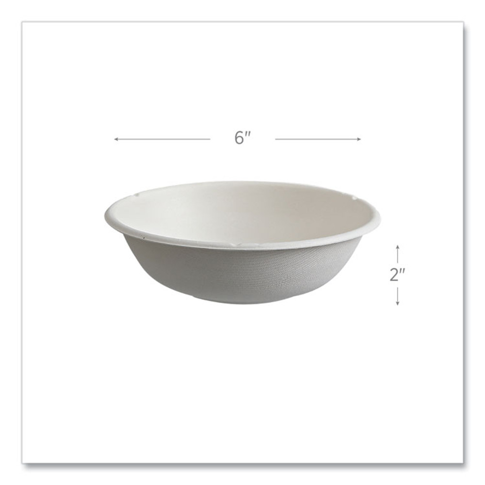 ECO-PRODUCTS,INC. EPBL16CNFA Vanguard Renewable and Compostable Sugarcane Bowls, 16 oz, White, 800/Carton