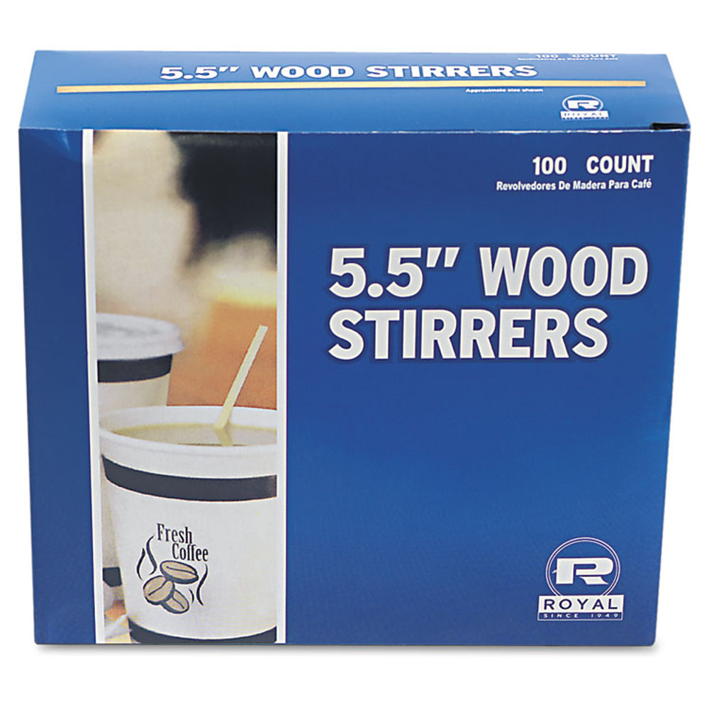 AMERCAREROYAL R810CT Wood Coffee Stirrers, 5.5", 10,000/Carton