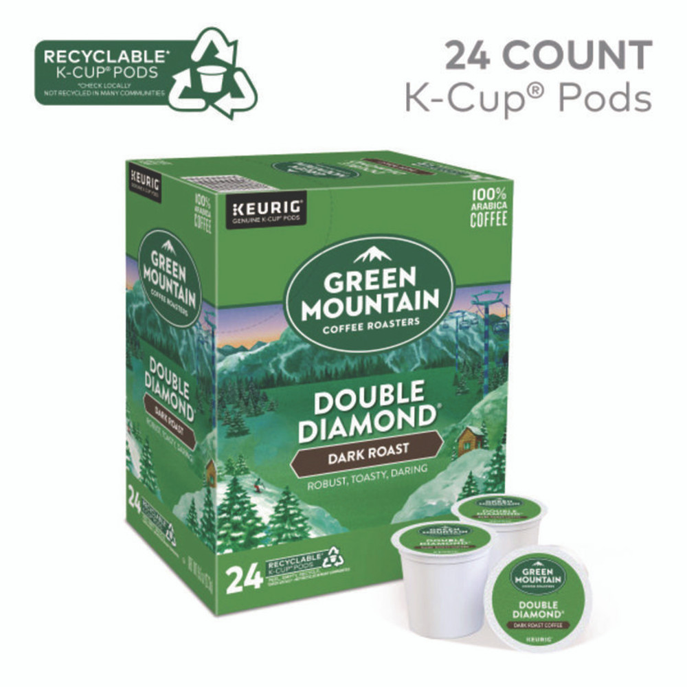 KEURIG DR PEPPER Green Mountain Coffee® 4066 Double Black Diamond Extra Bold Coffee K-Cups, 24/Box