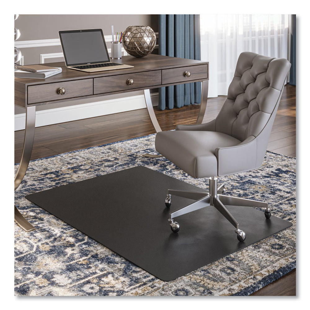 DEFLECTO CORPORATION CM11242BCOM EconoMat Carpet Chair Mat, Rectangular, 45 x 53, Black