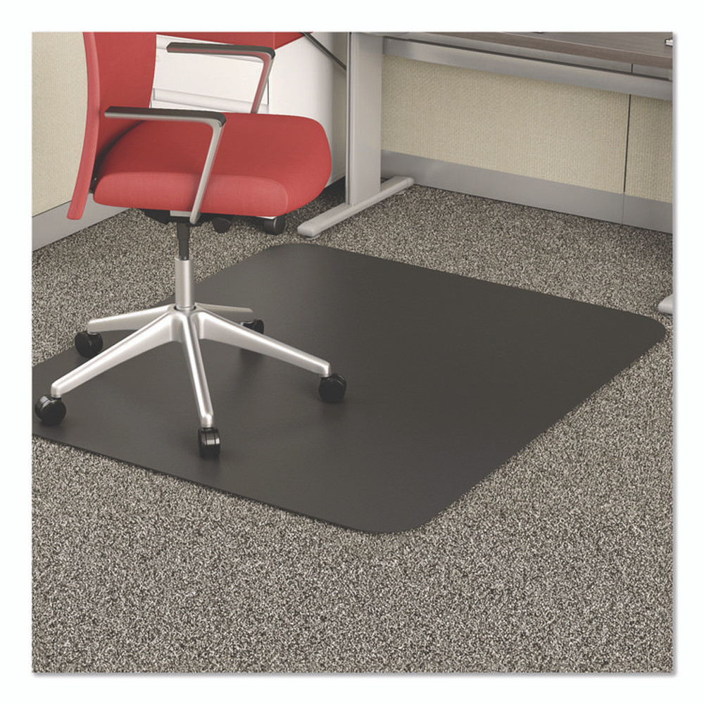 DEFLECTO CORPORATION CM11242BCOM EconoMat Carpet Chair Mat, Rectangular, 45 x 53, Black