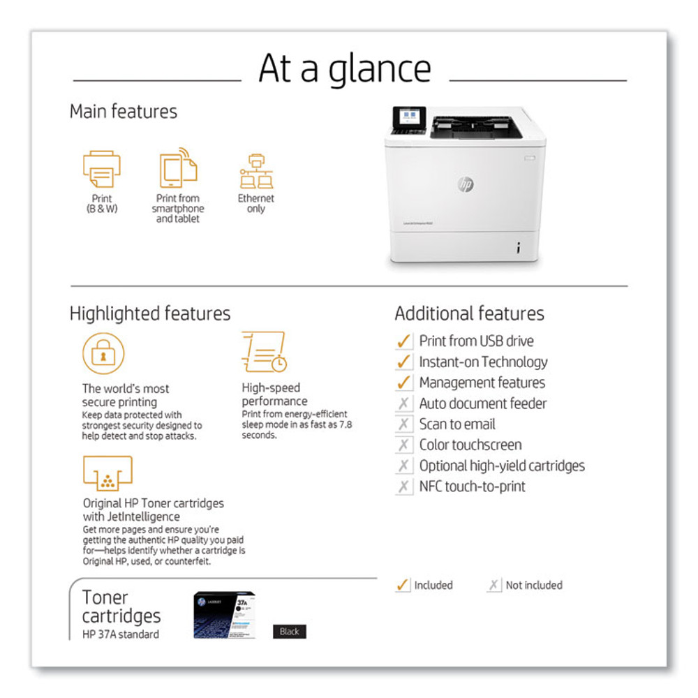 HEWLETT PACKARD SUPPLIES HP K0Q14A LaserJet Enterprise M607n Wireless Laser Printer