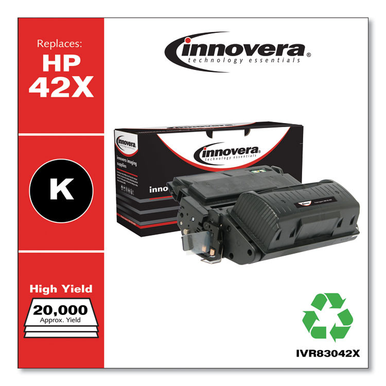 INNOVERA 83042X Remanufactured Black High-Yield Toner, Replacement for 42X (Q5942X), 20,000 Page-Yield